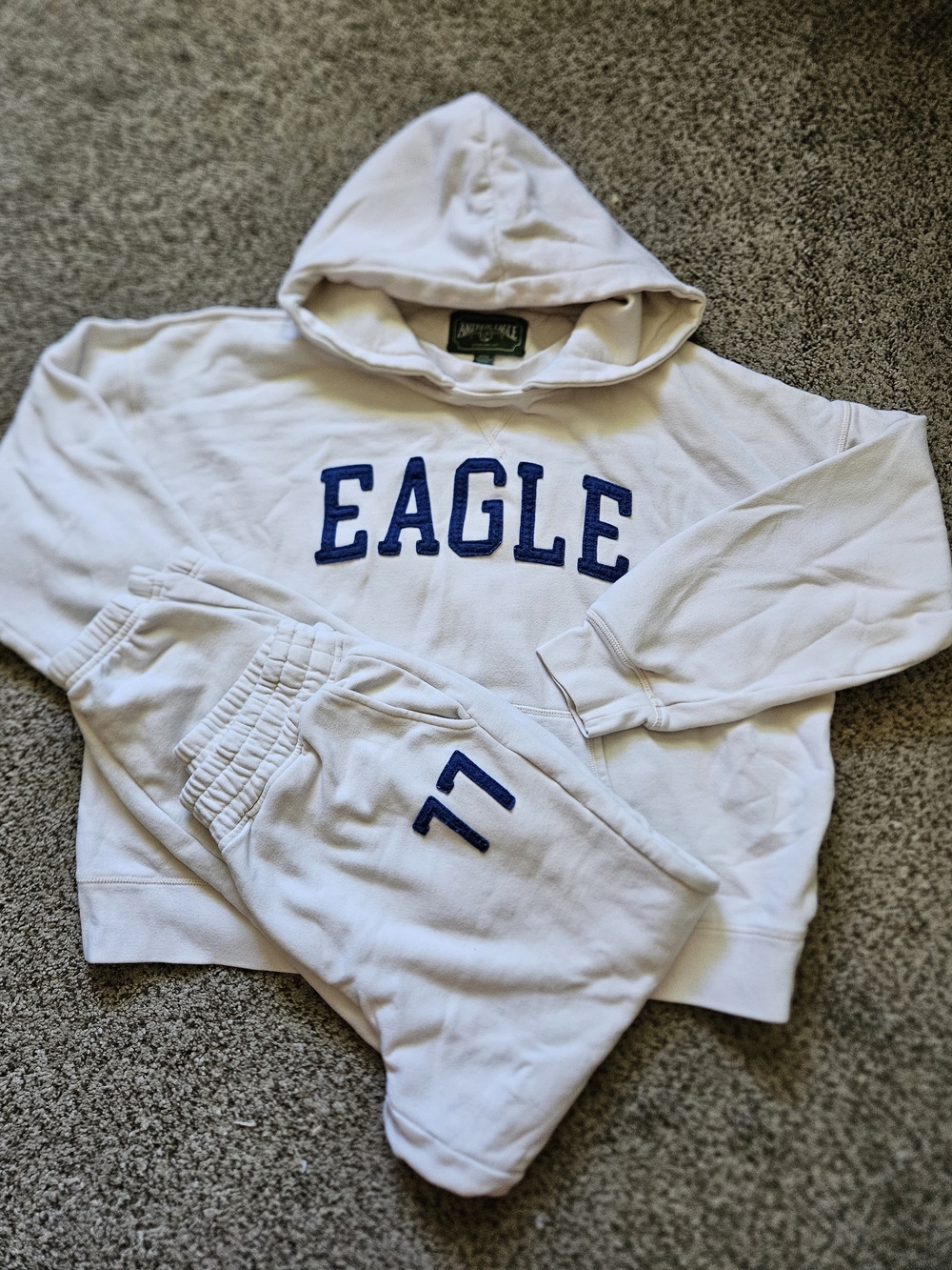 American Eagle Outfitters Ivory Hoodie & Joggers Set